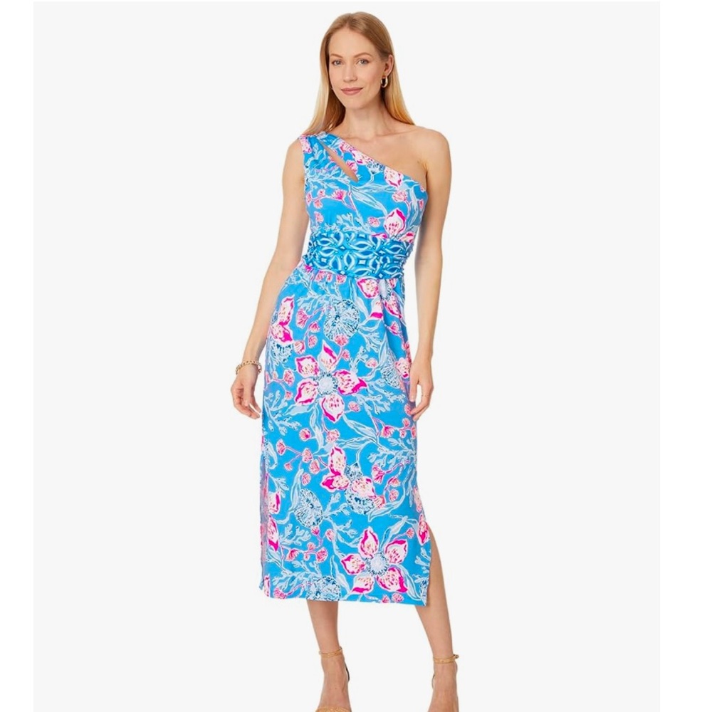 Lilly Pulitzer Asymmetrical Blue and Pink  NWT size medium